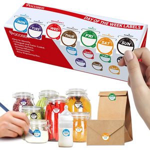 <b>Removable</b> Day Dot Food Label Stickers Dispenser <b>Box</b> Peel Tab For Restaurant Freezer Meal Prep Food Container Planner Supplies - Product Image 1