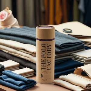 Recyclable Elegant Custom Logo Kraft Paper Tube Packaging for Polo Shirt <b>Garments</b> Short Sleeve Shirt Storage - Product Image 1