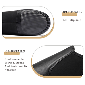 Chaussures de jazz plates en cuir véritable Dynadans Professional unisexes, tailles US 4-13, doublure en coton souple, faciles à enfiler, pour la danse, adultes et enfants. - Product Image 4