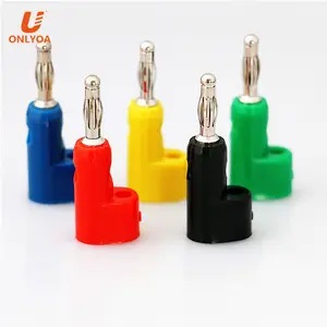 4mm Male Right Angle Stacking Banana Connector With Composite Cable without welding plug