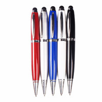 Flashdisk USB Bentuk Pulpen Promosi Berkualitas Tinggi dengan Logo Laser 32gb 64GB 128G USB Pen Drive Hadiah Bisnis Usb Pen Stick