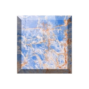 แผ่นหินอ่อนลายเมฆมงคลพื้นหลังทีวีหินอ่อนโอนิกซ์สีฟ้าหรูหรา - Product Image 1