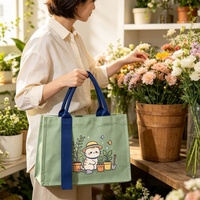 Sac de rangement portable en toile personnalisé avec logo, fermeture éclair, motif dessin animé, réutilisable, pour cadeaux, voyage, cosmétiques, chaussures, étudiants, sport, usage quotidien