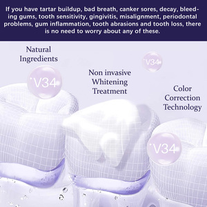 Mousse <span class=keywords><strong>dentifrice</strong></span> violette 2024, vente chaude, blanchiment des dents et nettoyage en profondeur, soin buccal, élimination des taches jaunes, ingrédient chimique, 50 ml - Product Image 3