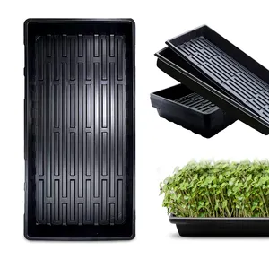 Heavy Duty Seed Starter Plant Tray Black Plastic Propagation Microgreens Growing Trays