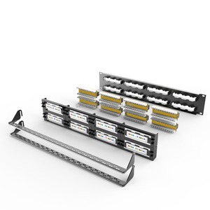 แผงแพทช์เน็ตเวิร์กแบบรวม Cat5E/6 แผงแพทช์แบบ 110 สไตล์ 48 พอร์ต 2RU พร้อมแถบจัดการสายเคเบิล - Product Image 1