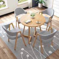 Ensembles de tables et chaises de café pour négociations, tables de réception commerciales, sièges pour invités, zones d'attente, style décontracté, une table et quatre chaises