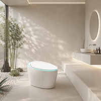 Toilette intelligente de luxe, service OEM ODM, WC intelligent à poser au sol, bidet intelligent pour salle de bain moderne