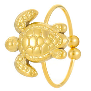Bagues d'orteil en acier inoxydable plaqué or 18 carats, étanches, motifs animaux marins (étoile de mer, coquille de tortue), bijoux de pied de plage originaux, vente en gros - Product Image 4