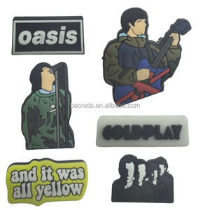 Accessori in PVC per cartone animato all'ingrosso 2025 con fibbia in gomma portaoggetti per Oasis <span class=keywords><strong>Coldplay</strong></span> scarpe - Product Image 1