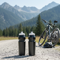 Bouteille d'eau pour vélo 1L en plastique sans BPA avec bouchon à pression, couleur et logo personnalisables pour les sports de plein air et les sorties estivales