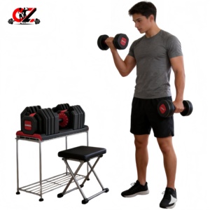 CZFIT Hot Sale High Quality Adjustable Hex Rubber Coated Dumbbell Barbell Home <b>Strength</b> <b>Training</b> Fitness Equipment Set Unisex . - Product Image 4