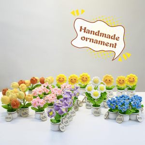 Girasol Sonriente Tejido a Crochet, Bonsái Artificial de Hilo, Decoración para el Hogar y la Oficina, Regalo para el Día del Maestro y el Día de la Mujer - Product Image 2