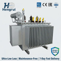 Transformateur à réservoir ondulé 500 kVA 11 kV avec radiateur à enroulement en aluminium pour l'électrification rurale par ligne aérienne