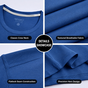 Vêtements de sport professionnels pour hommes, hauts de sport à séchage rapide, vêtements de sport de couleur unie, t-shirts de course et de fitness, OEM ODM personnalisés - Product Image 3