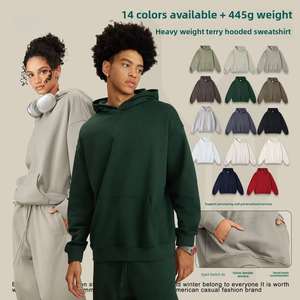 Người Đàn Ông Của 445G Trọng Lượng Nặng Terry Áo Mỹ Thời Trang Thương Hiệu Rắn Màu Sắc Phù Hợp Với Áo Cho Mùa Xuân Của Nam Giới Hoodies Áo Nỉ - Product Image 2
