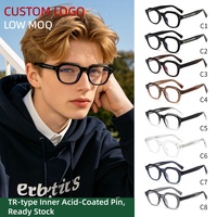 Monture de lunettes carrée épaisse style architectural, détail double rivet rétro, en TR Propionate avec cœur filaire, pour boutique