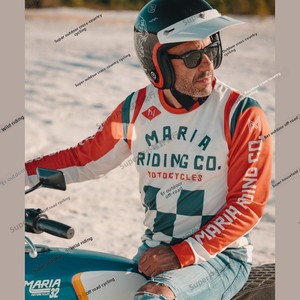 Nuevo Traje de Motociclismo Casual Retro para Hombre y Mujer, Marca <span class=keywords><strong>Maria</strong></span>, para Verano, Manga Larga, Transpirable, de Poliéster, con Estampado de Montaña - Product Image 5