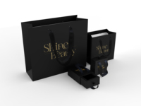 Sacs Cabas en Papier Imprimés Personnalisés de Luxe Noirs pour Vêtements Chaussures Emballage, Sacs Cadeaux pour Bijoux et Vin