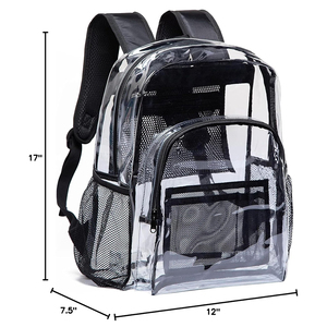 Custom <strong>Clear</strong> <strong>Backpack</strong> Heavy Duty PVC Transparent <strong>Backpack</strong> with Reinforced Strap for College - Product Image 2