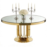 Table de mariage en acier inoxydable avec plateau en verre trempé pour hôtels, restaurants, banquets, événements de restauration - Mobilier d'hôtel durable en gros