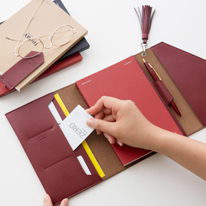 Carnet de notes de style coréen avec couverture en cuir, bloc-notes de bureau, couverture de livre pliable, couverture de rangement, ensemble de journal simple pour étudiants - Product Image 4