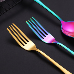 1010 Stainless Steel <b>Cutlery</b> Set 5 Piece Colored Gold Plated Dishwasher Safe Western Style Flatware For Wedding - Product Image 3
