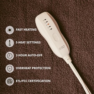 Couverture chauffante <span class=keywords><strong>électrique</strong></span> à 5 niveaux de chaleur Protection contre la surchauffe ultra douce lavable en machine <span class=keywords><strong>Literie</strong></span> chaude et confortable pour un usage domestique en hiver - Product Image 2
