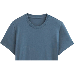Camiseta de Manga Corta con Cuello Redondo, Estilo Urbano, Ecológica, Transpirable, para Mujer, de Algodón Orgánico Gris - Product Image 4