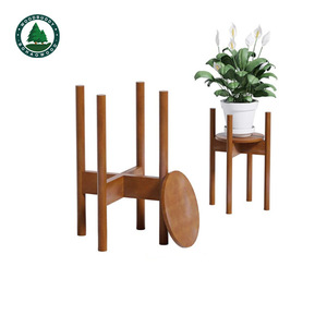 Soporte cilíndrico de madera maciza para plantas, soporte para macetas blancas, estante para flores de interior y exterior, soporte de almacenamiento para plantas - Product Image 5