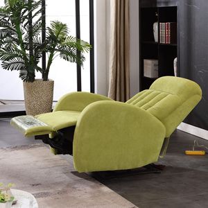 Electric <b>Recliner</b> Sofa Chair Green Fabric Single Seat Living Room Lazy Nap <b>Recliner</b> - Product Image 3