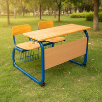 Meubles de salle de classe universitaires, bureau d'étudiant, chaise, deux places, bureau scolaire, table et chaise d'étudiant robustes et connectées