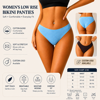Braguitas de Bikini de Talle Bajo para Mujer, Ropa Interior Suave, Transpirable y Elástica, Logotipo Personalizado, Marca Privada, OEM, ODM, Venta al Por Mayor