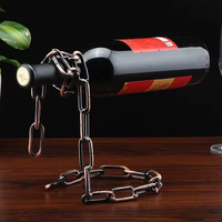Personnalité mode bouteille de vin support européen créatif suspendu fer art corde casier à vin décoration