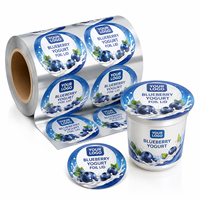 Film en rouleau personnalisé en aluminium pour couvercles de yaourt aux myrtilles, qualité alimentaire, thermoscellable, facile à décoller, pour la fermeture des pots et bocaux de yaourt