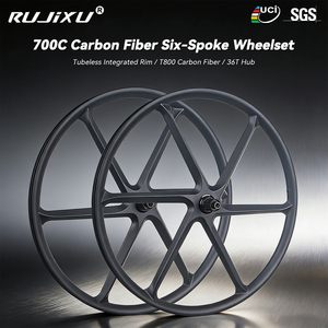 NOUVEAU Roue de vélo <span class=keywords><strong>VTT</strong></span> XC en carbone 29 pouces 36 mm 6 rayons <span class=keywords><strong>Tubeless</strong></span> avec frein à disque 100x15/148x12 mm - Product Image 1