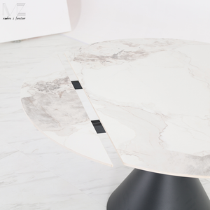 Mở Rộng Bắc Âu Thép Không Gỉ Bàn Ăn Trong Nhà 180Cm Sang Trọng Hiện Đại Bằng Đá Cẩm Thạch Top Vòng Nối Dài Bàn Ăn - Product Image 5