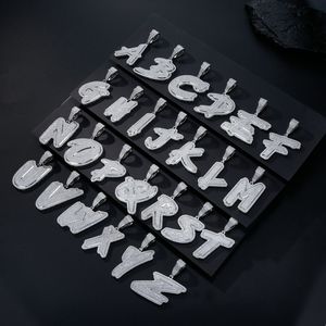 925 <b>Silver</b> Moissanite Bubble Letter HipHop <b>Pendants</b> Custom <b>Initial</b> Iced Out <b>Pendant</b> Luxury Streetwear Jewelry <b>Pendants</b> - Product Image 3