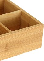 Boîte à thé en bambou bambou, 6 compartiments de rangement, sac de thé chaud en bois, support d'organisation avec 6 compartiments, coffre de stockage de thé pour Station basse, Suga