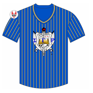 Año de La Fundación 1922 Sigma Gamma Rho Sorority Gold Pinstripe Pullover Jersey de béisbol 100 Poliéster Malla Cuello en V Knit Rib T Shirt - Product Image 6