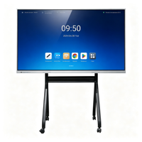 Écran plat interactif intelligent LCD, écran tactile 20/40 points pour salle de classe intelligente, 55/65/75/85/86 pouces, Android et Windows