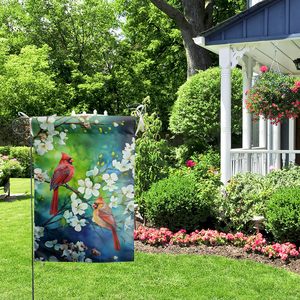 Bandera de Jardín de Primavera/Verano con Pájaros Cardenales, 12x18 Pulgadas, Doble Cara, Decorativa para Exteriores, Bandera de Bienvenida para Patio con Flores de Dogwood - Product Image 4