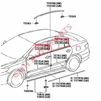Moldura de Ventana Lateral de Coche y Burlete de Puerta para Toyota Corolla 2009 2010 2011 2012 2013