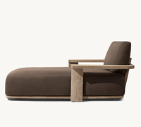 TAVIRA Chaise longue de jardin en teck moderne, chaise longue de relaxation, écologique, résistante aux UV, pour piscine et terrasse d'hôtel