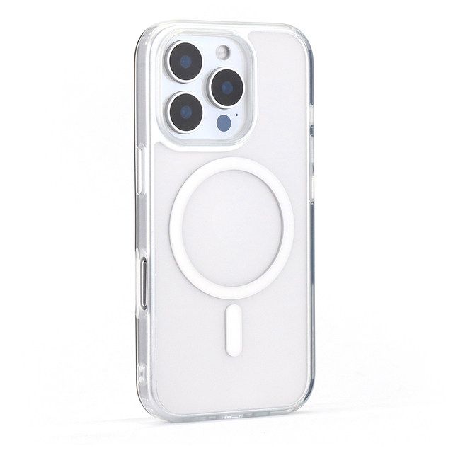 Magnetic Slim TPU+PC Wireless Phone Case for 16 Pro Max Glossy Finish Vibrant Colors Shockproof Design Magnetic Ring