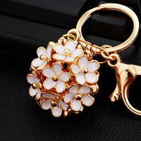 Mode fleur porte-clés goutte huile Floral porte-clés sac pendentif marguerite fleur porte-clés femmes hommes enfant petite amie voiture clé bijoux cadeau