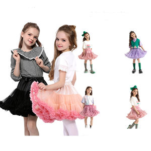 Ropa de verano para niña, faldas hinchadas para niña, vestidos de flores transpirables sólidos para niña - Product Image 6