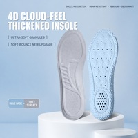 Semelles de sport épaissies 4D Cloud-Feel, granules ultra-douces, coussin d'air, absorption des chocs, respirantes, désodorisantes, 4 couleurs, OEM
