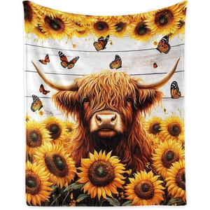 Rainbow Watercolor Goat Kid Flannel <b>Blanket</b> Throw <b>Blanket</b> Nap <b>Blanket</b> Skin Friendly Reversible for Home Office Nap Custom Print - Product Image 5
