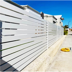 Paneles de vallas horizontales de aluminio de seguridad para el hogar resistentes al óxido, valla Y PUERTA DE PRIVACIDAD DE Metal para jardín al aire libre moderno Nórdico - Product Image 2